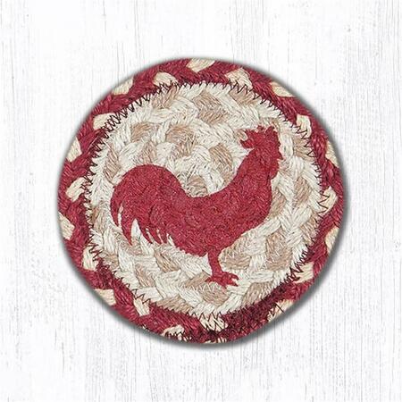 CAPITOL IMPORTING CO 5 in. Red Rooster Individual Coaster Rug 31-IC519RR